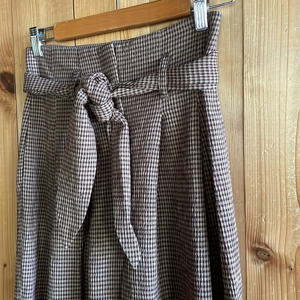 Nanushka High Waisted Check Crop Paperbag Pants - Picture 5 of 9